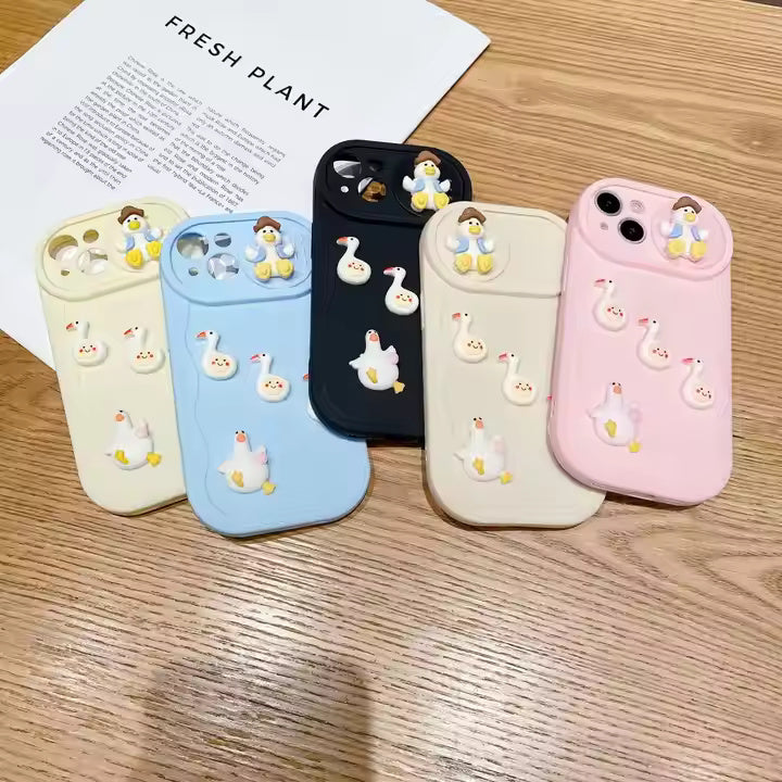 Cute 3D Duck Silicon Case For iPhone