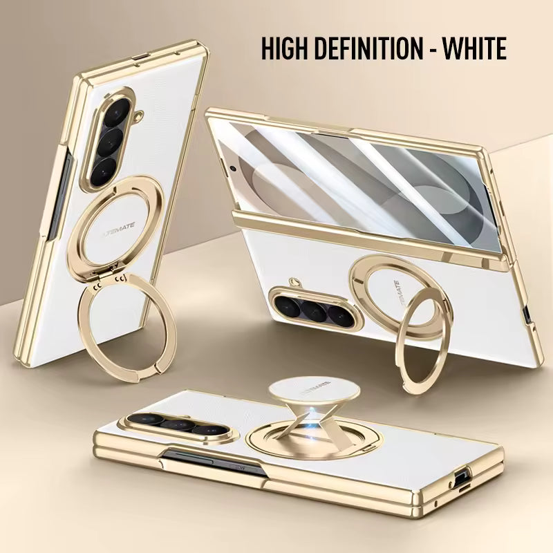 Glossy Metal Leather Case for Samsung Galaxy Z Fold 8 Ultra