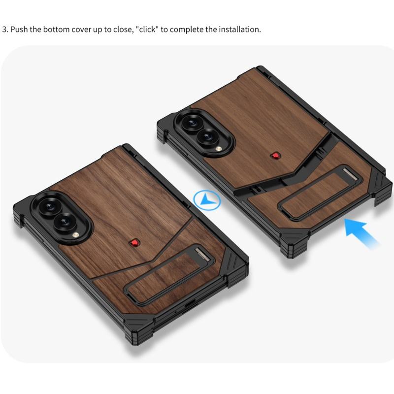Wooden SnapFit Design Case For Samsung Fold