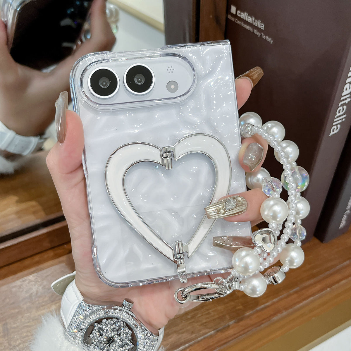 HeartShaped Folding Kickstand Case For iPhone Duo