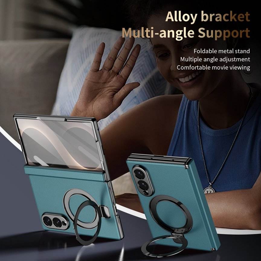 Bracket Leather Case For Samsung Fold