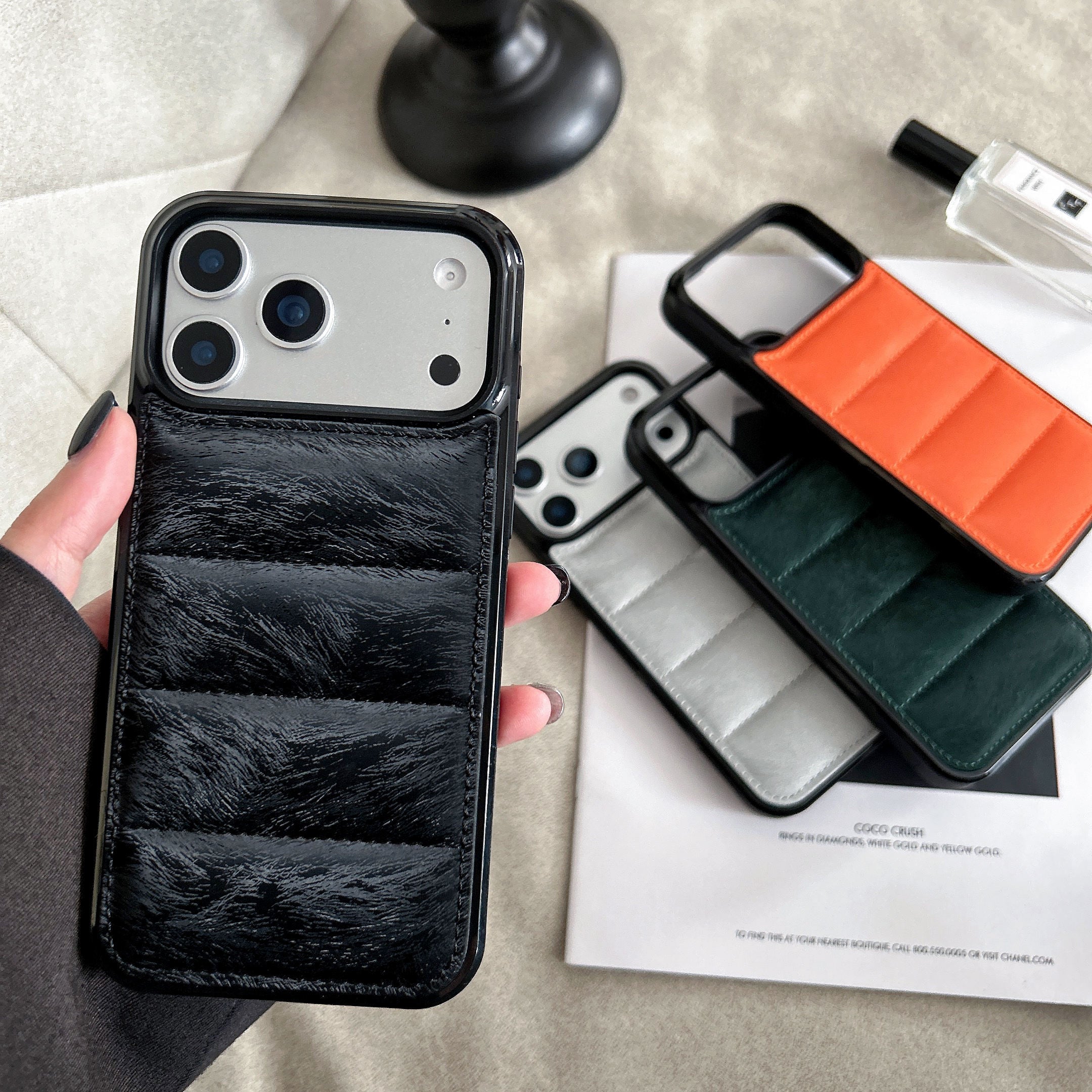 Texture Down Jacket Design Case For iPhone