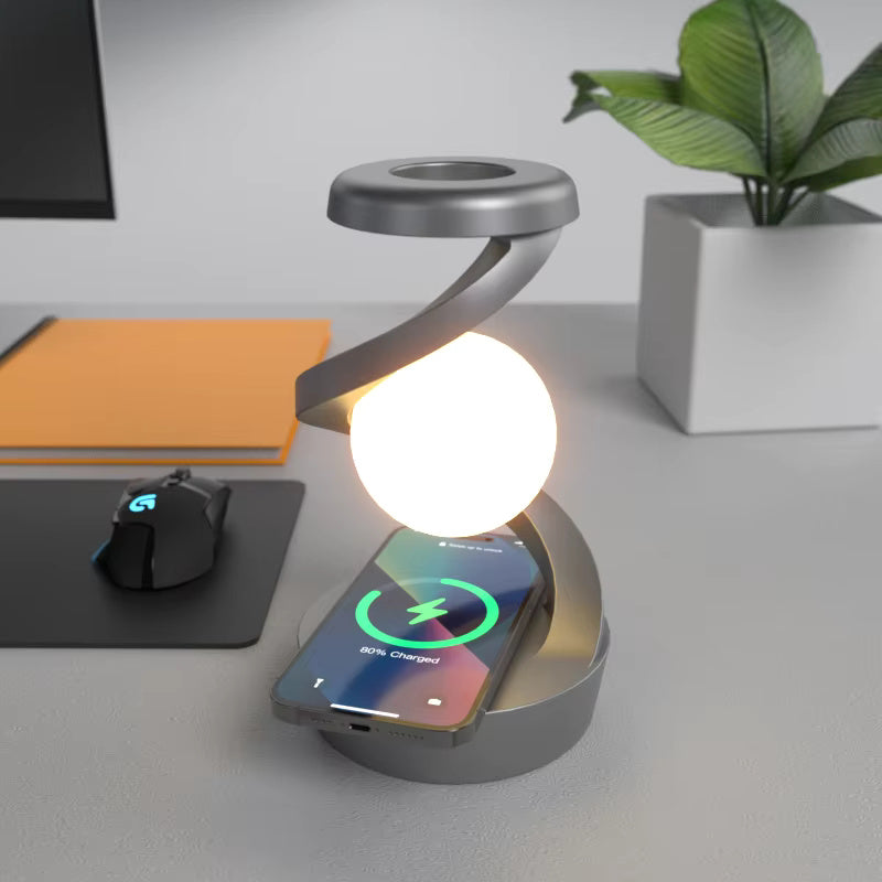 Creative RGB Rotary Wireless Charger Desktop Night Light