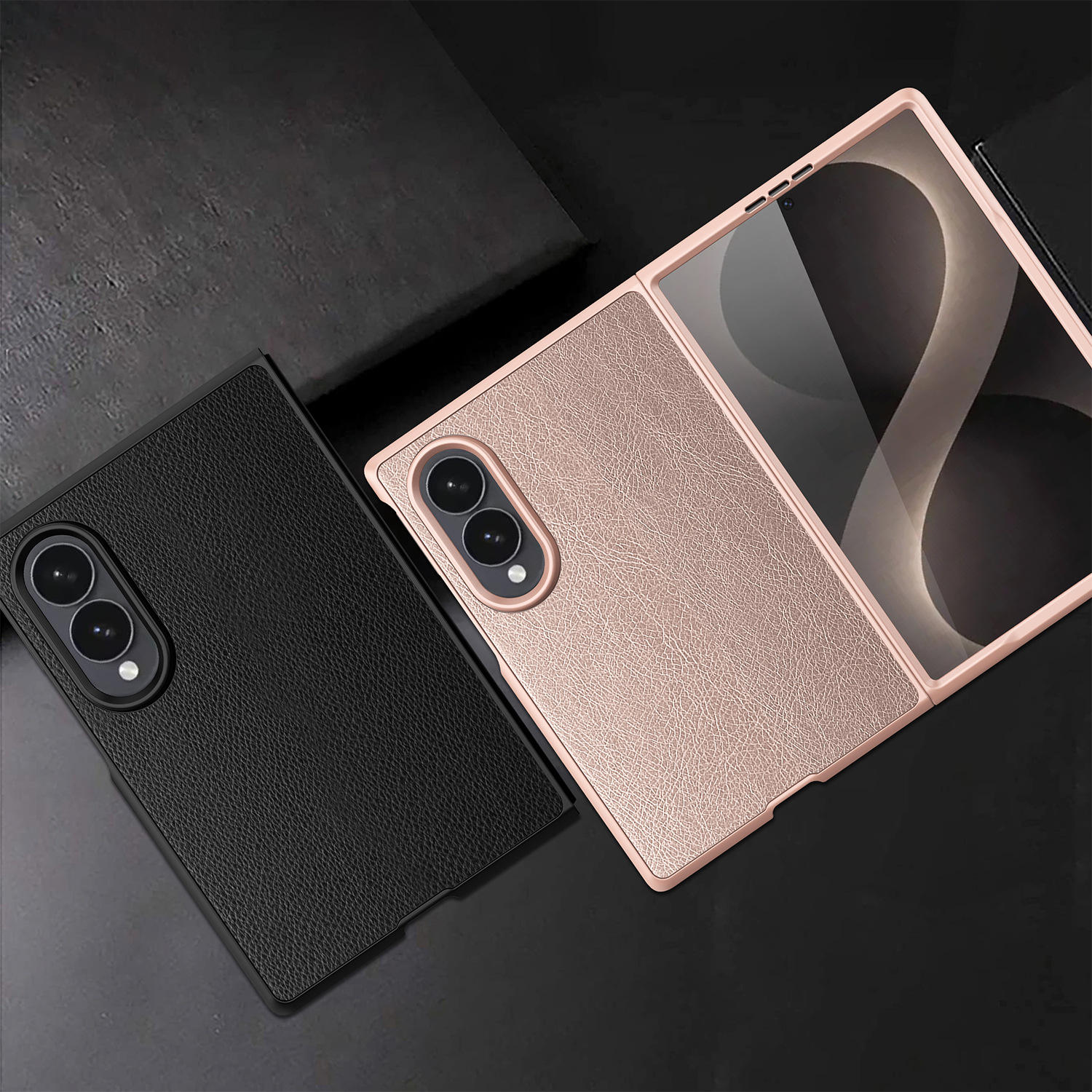 PU Crazy Horse Pattern Case For Samsung Fold