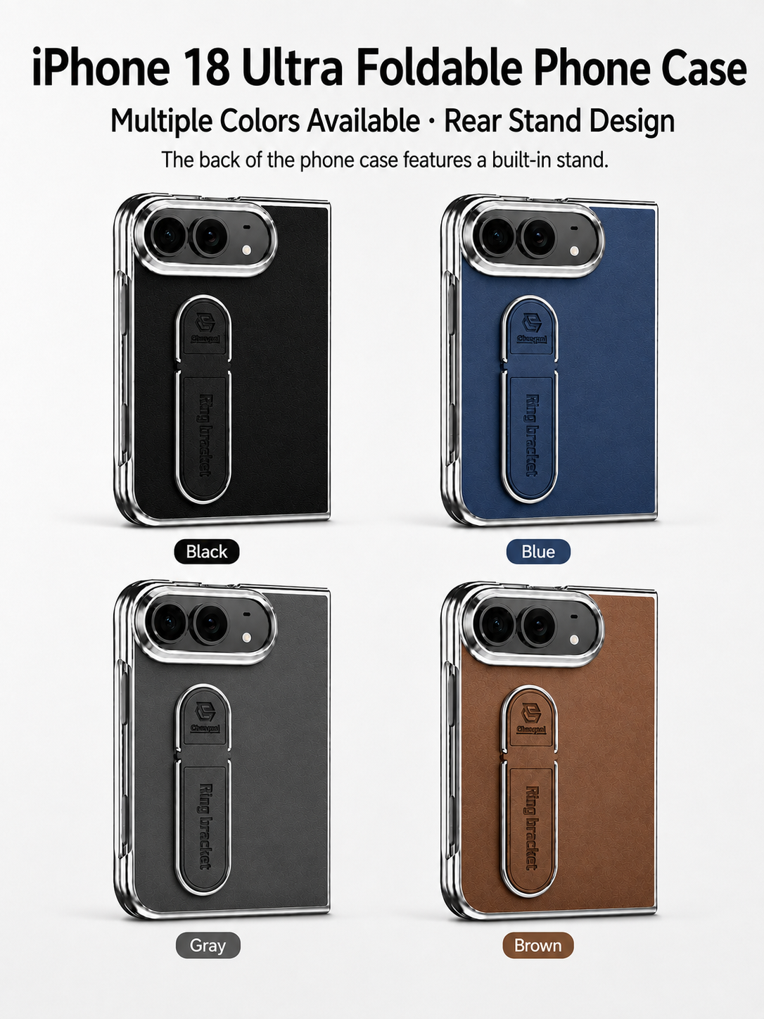 VeganLeather RingStand Case for iPhone Duo