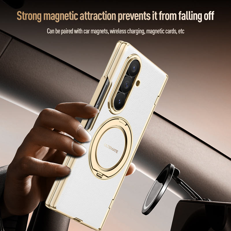 Glossy Metal Leather Case for Samsung Galaxy Z Fold 8 Ultra