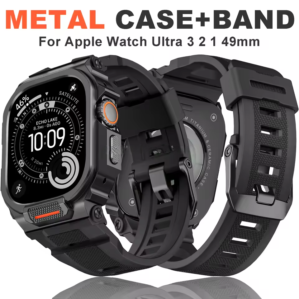 Army Rugged Silicone Bracelet With Metal Case 49mm