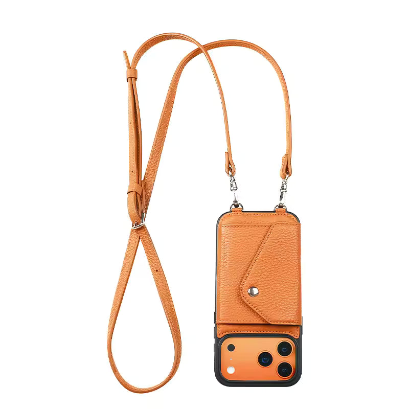 Leather Crossbody Strap Case For iPhone