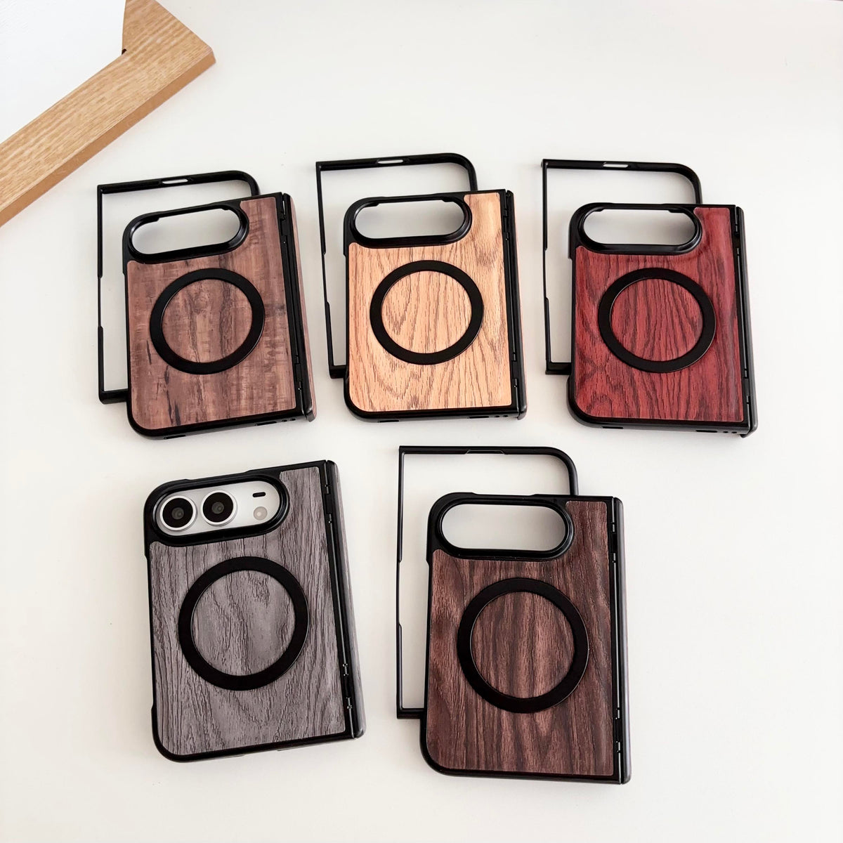 Wooden Texture Shockproof PU Case for iPhone Duo