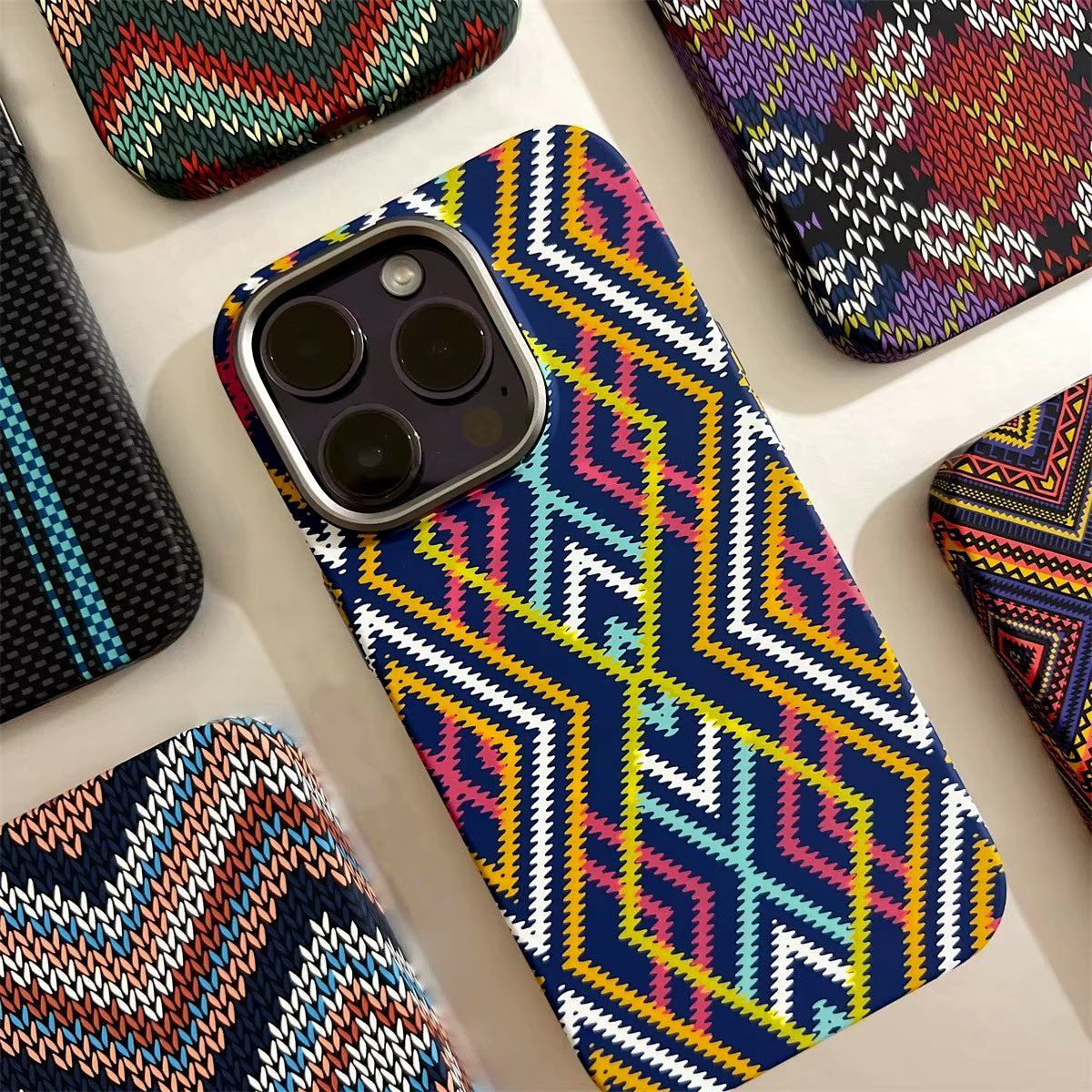 ColorBurst Texture Magnetic Carbon Fiber Case For iPhone