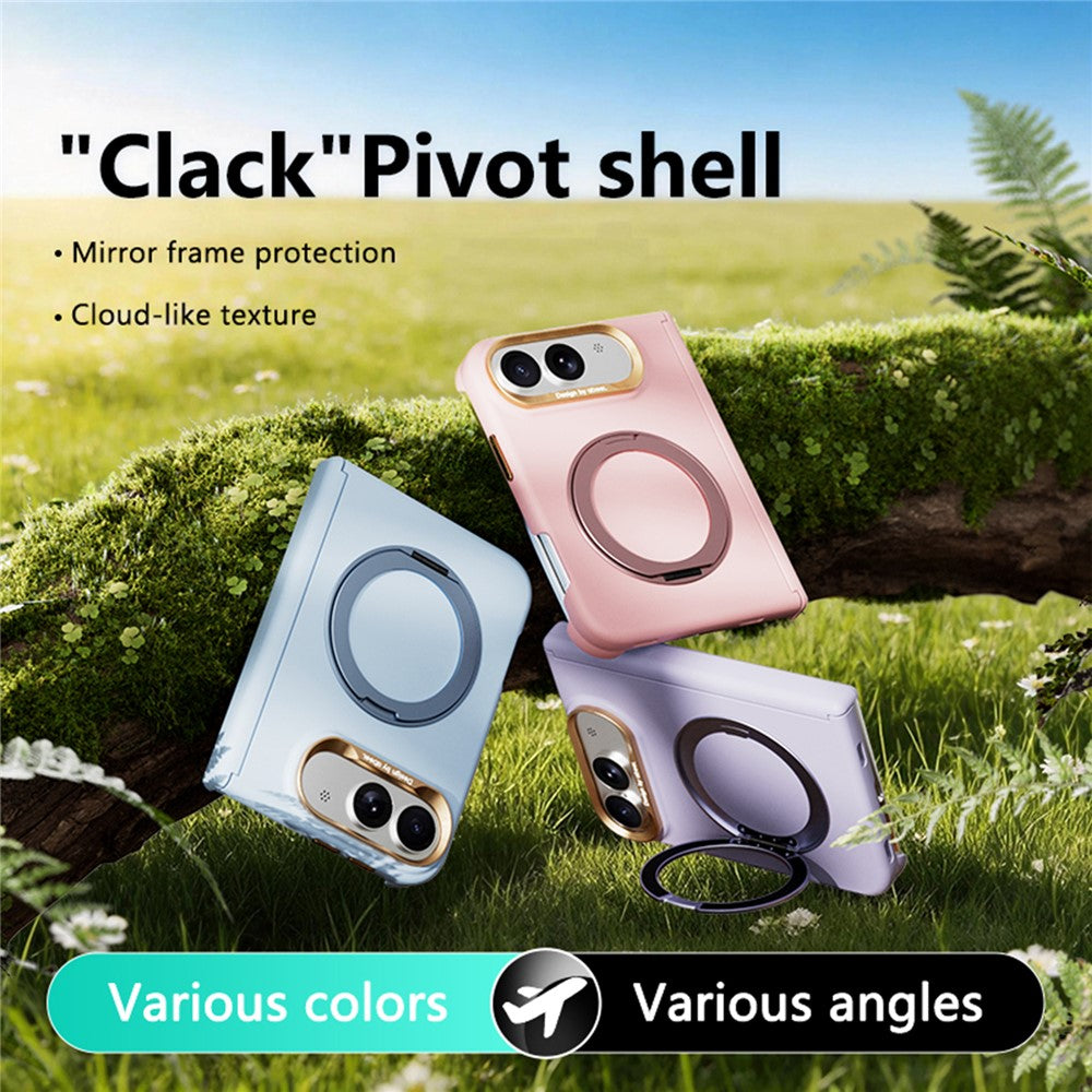 Matte Finish Magnetic Rotating Ring Stand Case for iPhone Duo