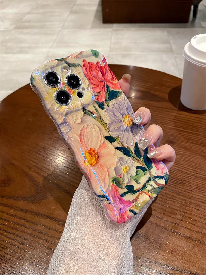 Epoxy Finish Flower Case For iPhone