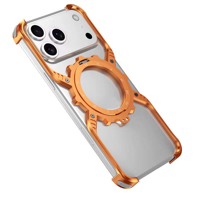 King X Mechanical Gear With Pivot Ring Stand Case For iPhone
