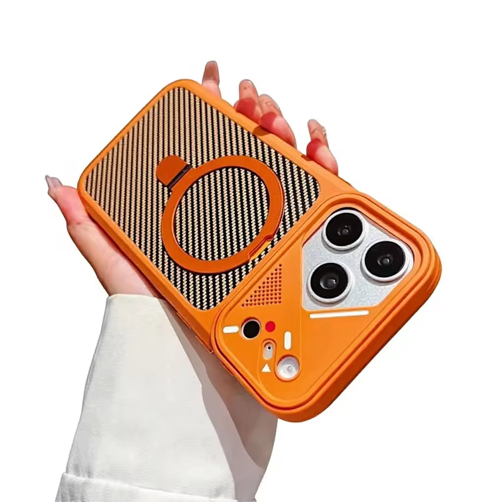 CarbonShield Ring Stand Case For iPhone