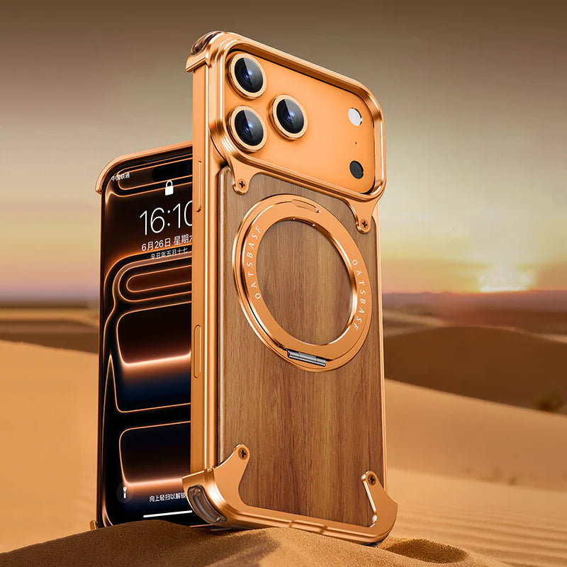 Auriglo Walnut Lens Protection - iPhone Case