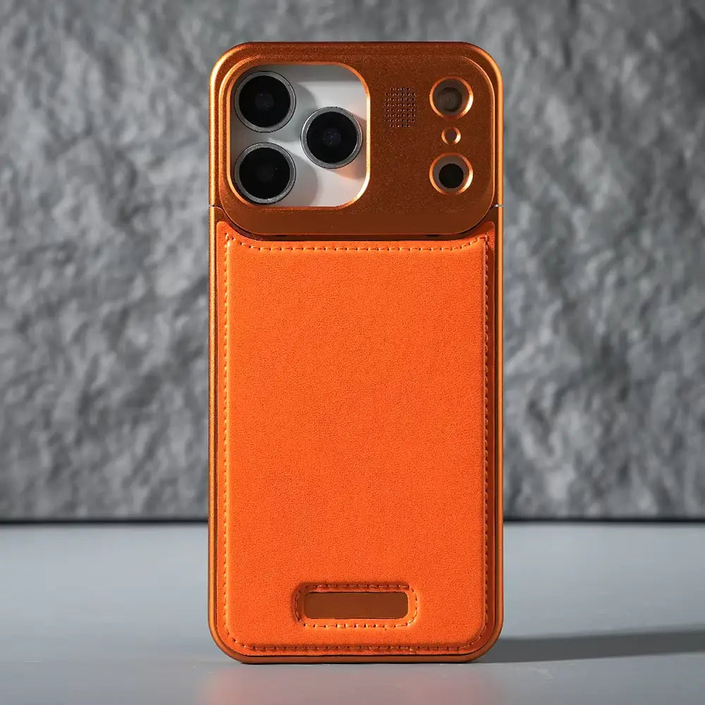 Luxury Leather Metal iPhone Case with magsafe