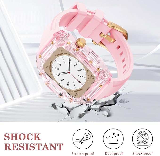 Compact Crystal Clear Watch Case Pink 40MM - 41MM