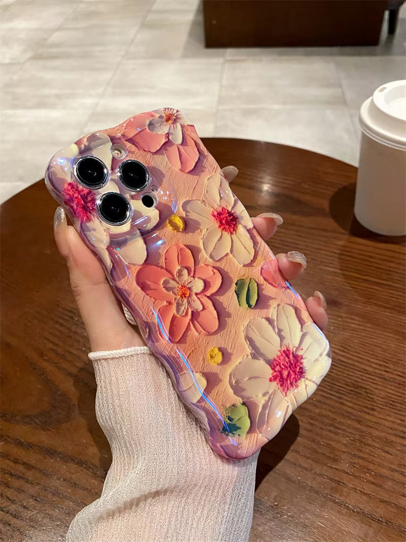 Epoxy Finish Flower Case For iPhone