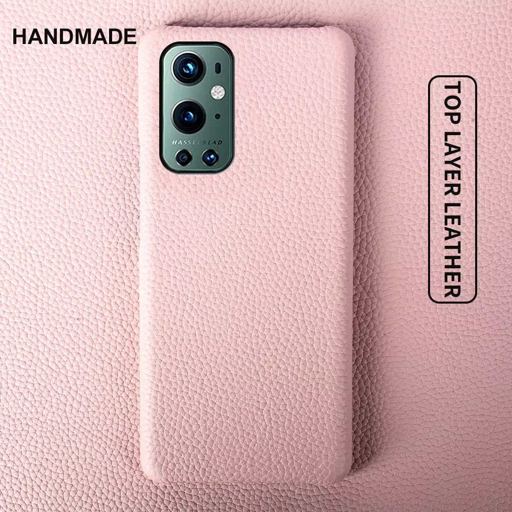 Genuine Leather Lychee Pattern Case For OnePlus