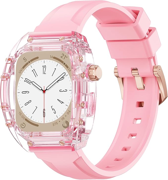 Compact Crystal Clear Watch Case Pink 40MM - 41MM