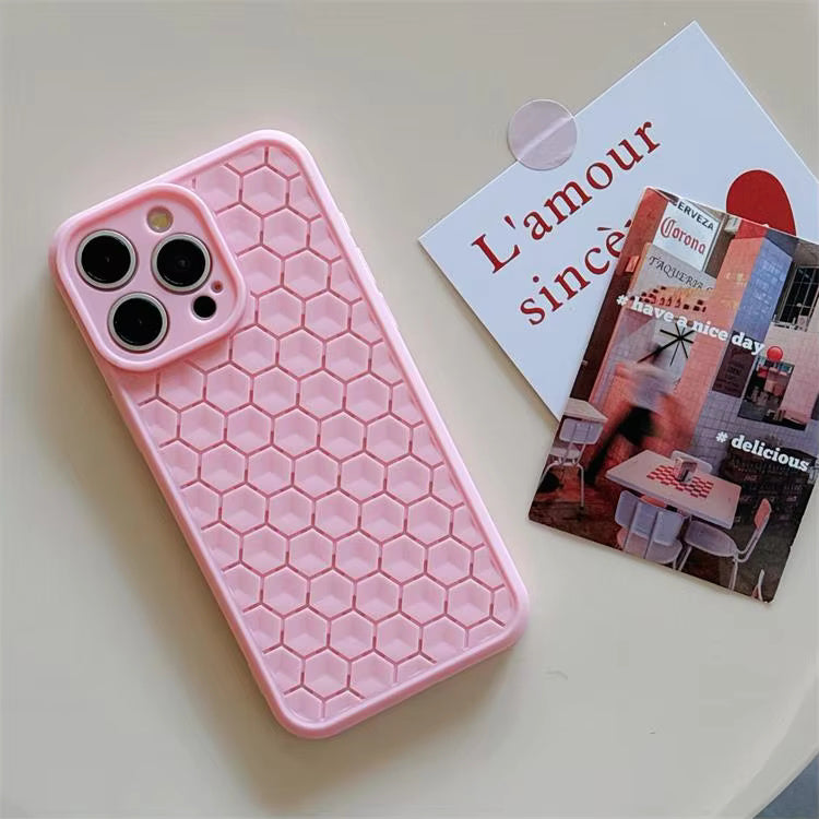 Hexagon Design Heat Dissipation TPU Case For iPhone