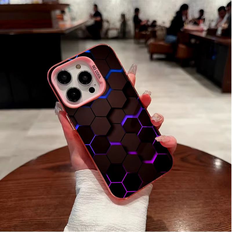 Hexagon RGB Effect Fashion Case For iPhone