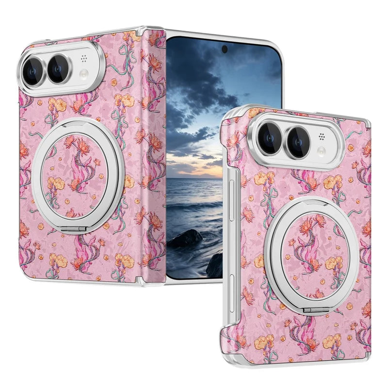 Flower Pattern Kickstand Case For iPhone Duo