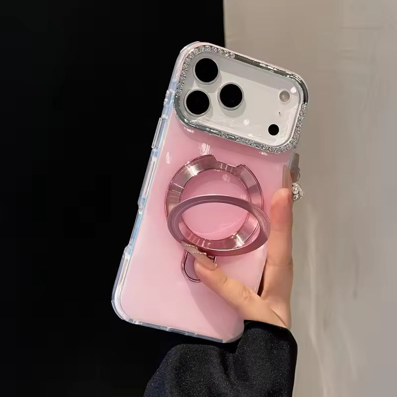 Glossy Phone Case with 360° Ring Stand for iPhone
