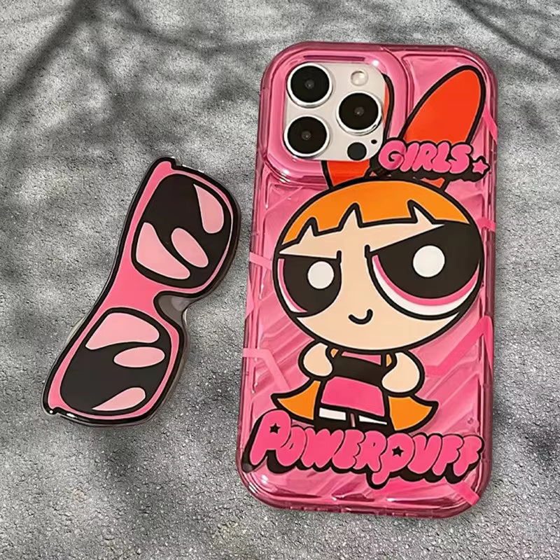 PowerPuff Girls Glasses Socket Case For iPhone