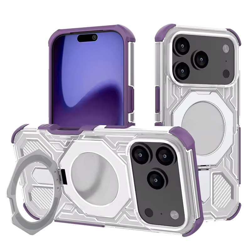 Clear Shockproof Magnetic Kickstand Case For iPhone