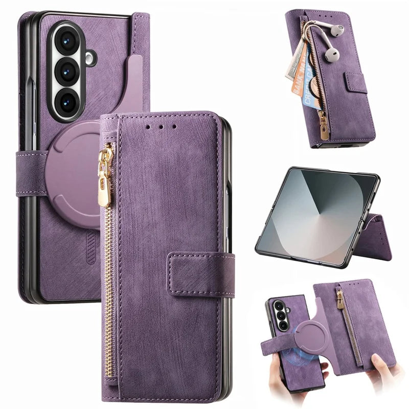 ZipperDetachable Flip Case For Samsung Fold