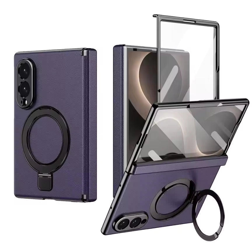 Bracket Leather Case For Samsung Fold