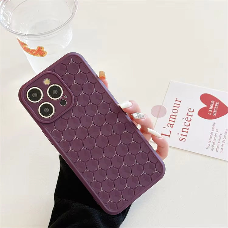 Hexagon Design Heat Dissipation TPU Case For iPhone