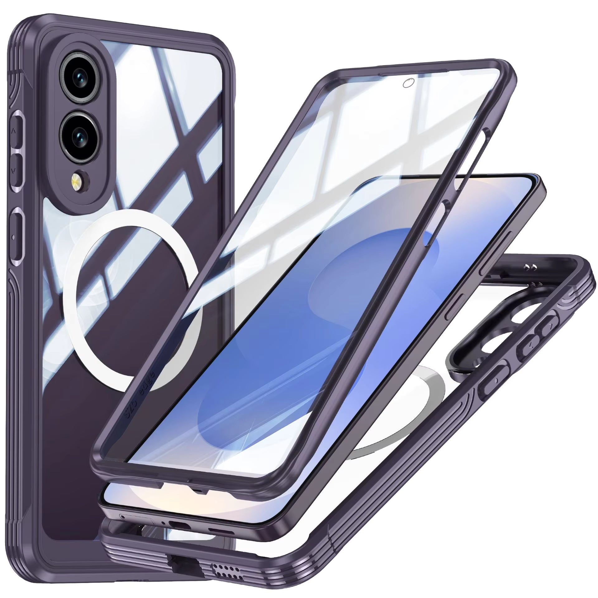 HD Clear Tempered Glass Magnetic Case For Samsung Edge