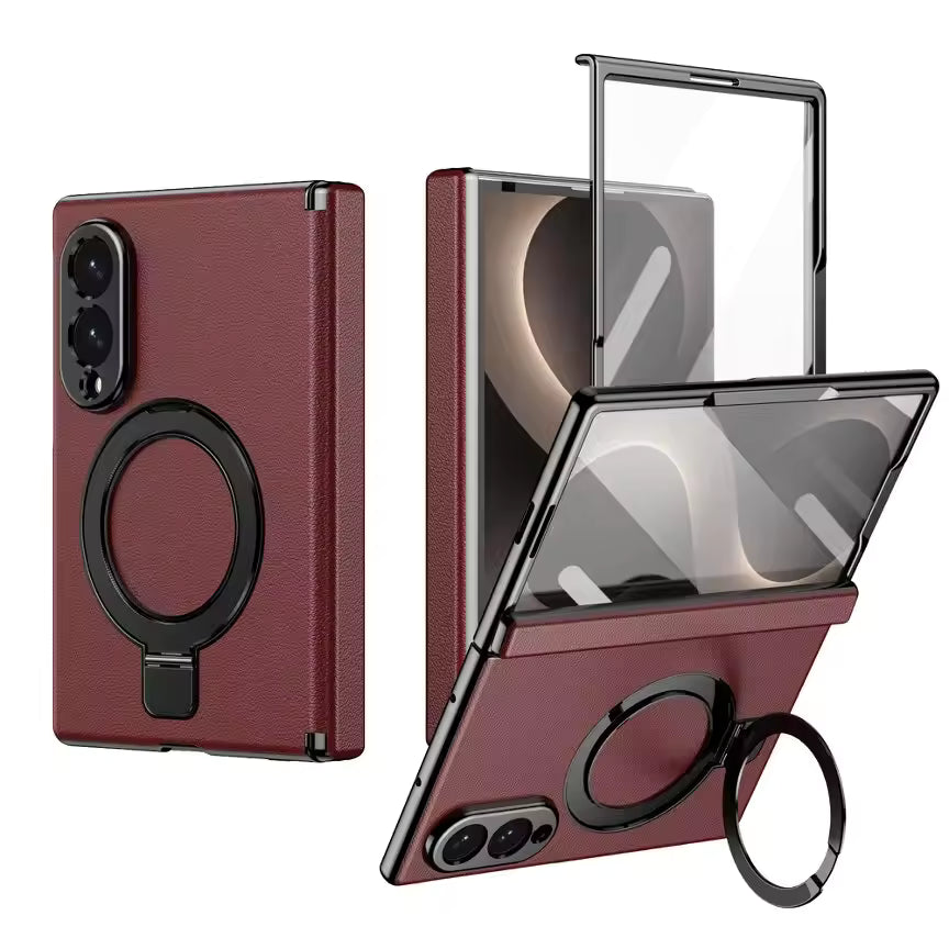 Bracket Leather Case For Samsung Fold