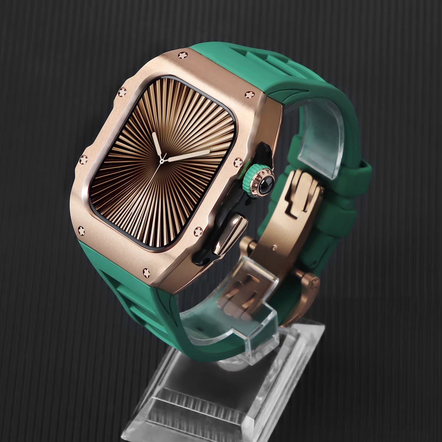 Luxury Stainless Steel Watch Case With Colorful Band For Apple Watch 46MM