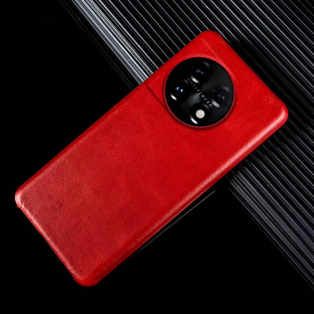 Genuine Leather Oil Wax Pattern Case For OnePlus