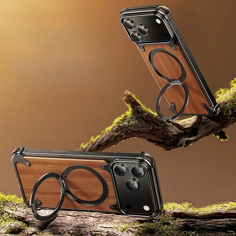 Auriglo Walnut Lens Protection - iPhone Case