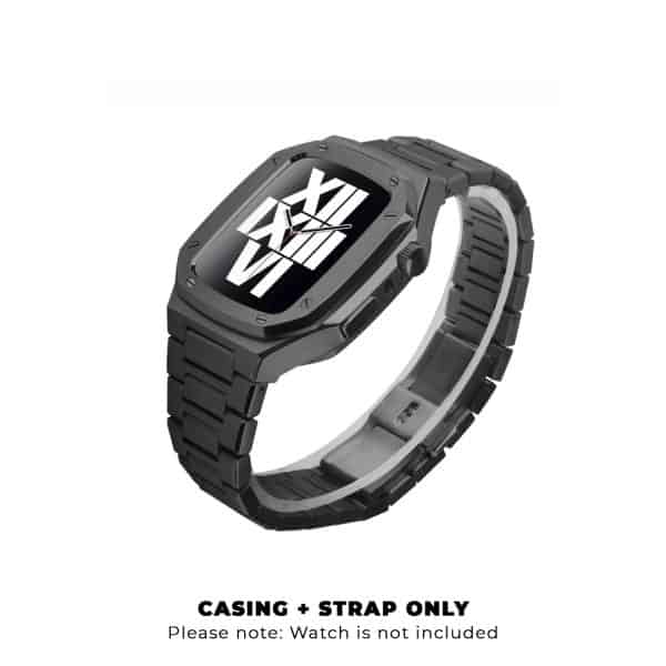 Auriglo Style 44MM New Black Stainless Steel  Case (BLACK)