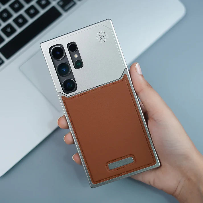 Leather Metal Case For Samsung