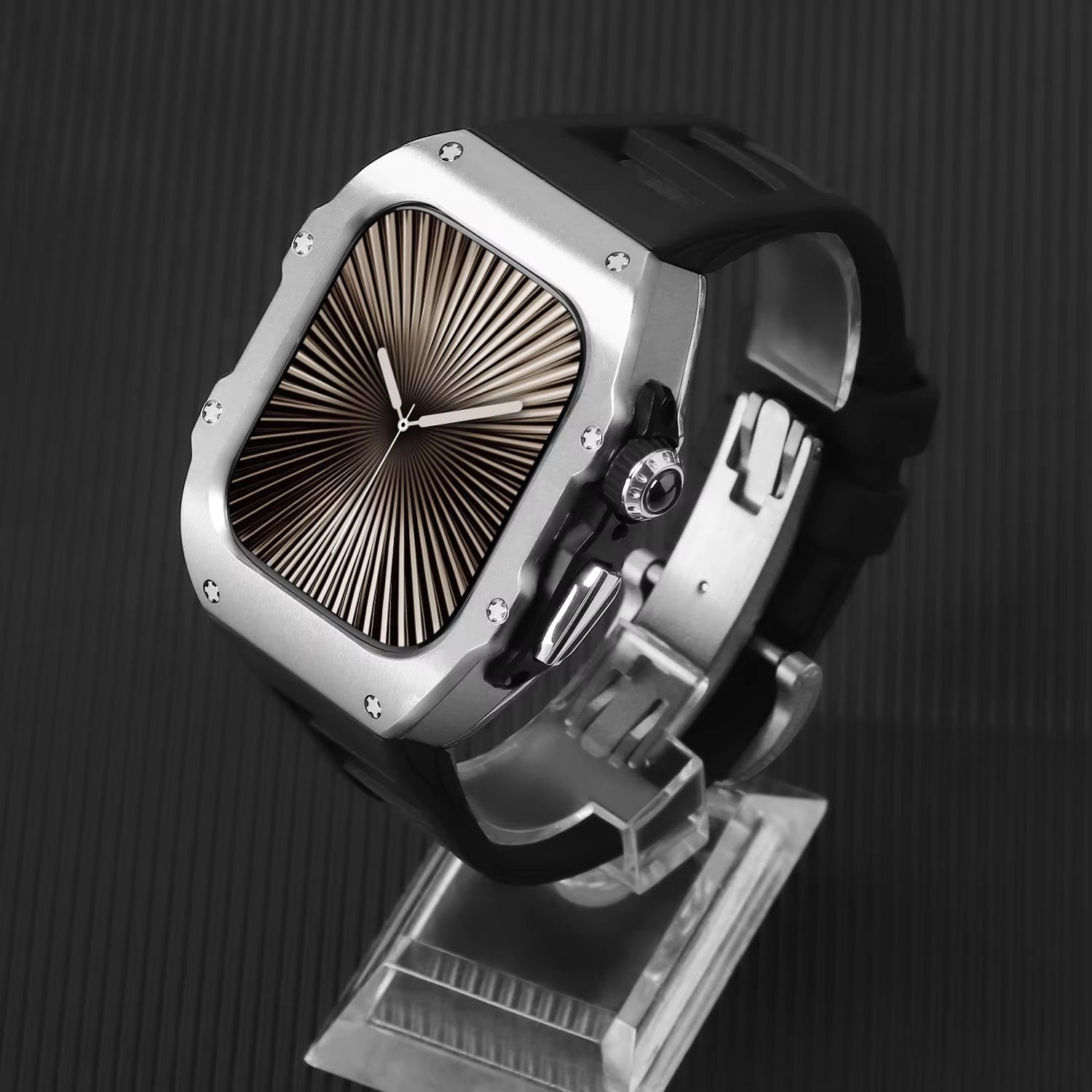 Luxury Stainless Steel Watch Case With Colorful Band For Apple Watch 46MM