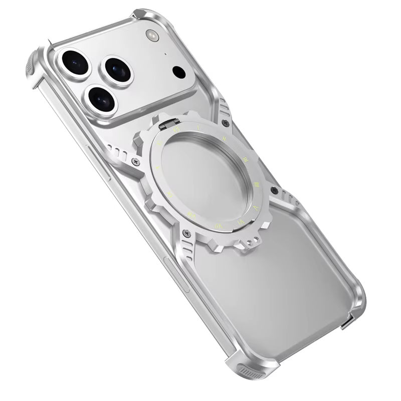 King X Mechanical Gear With Pivot Ring Stand Case For iPhone