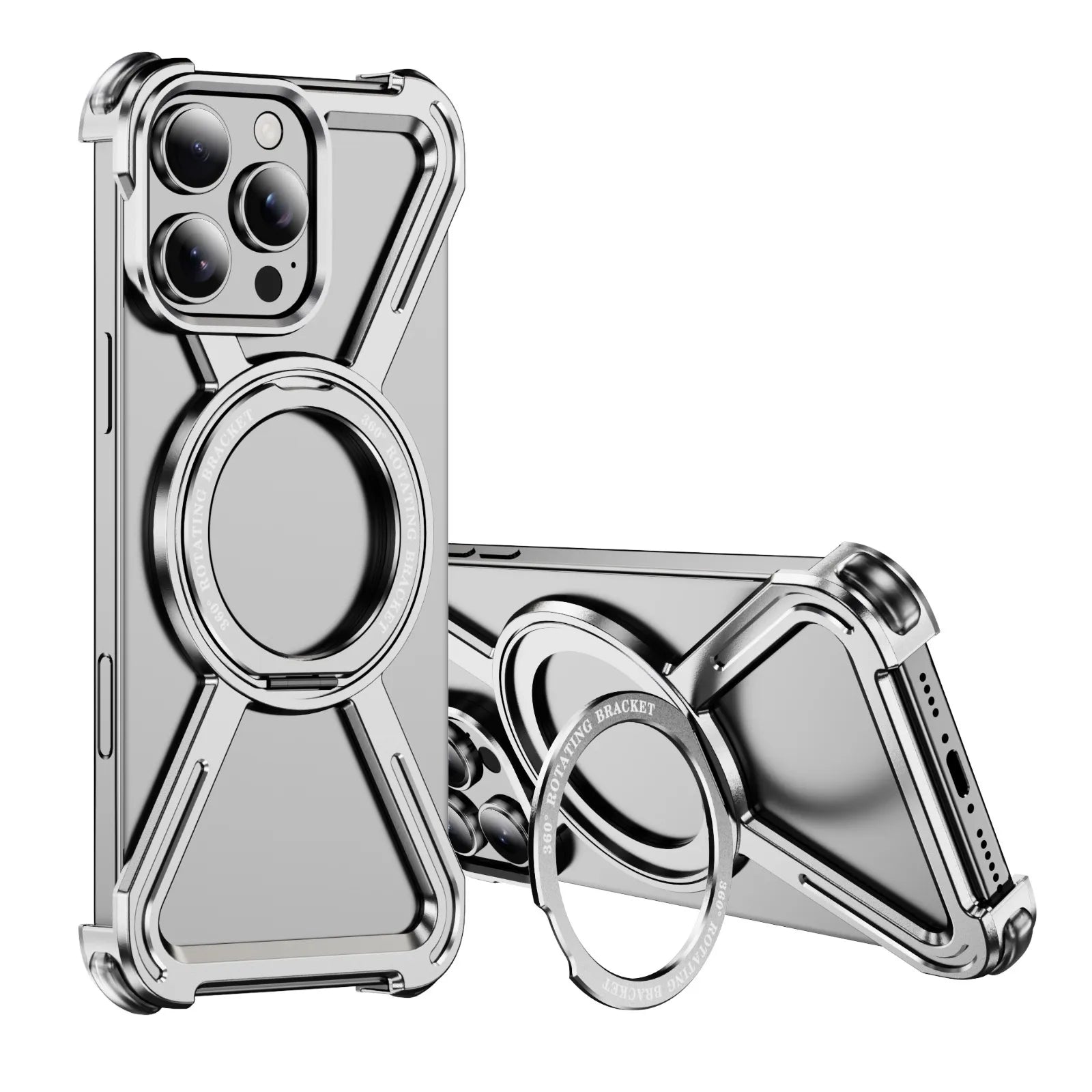 ZX Metal Case With 360 Rotating Stand For iPhone