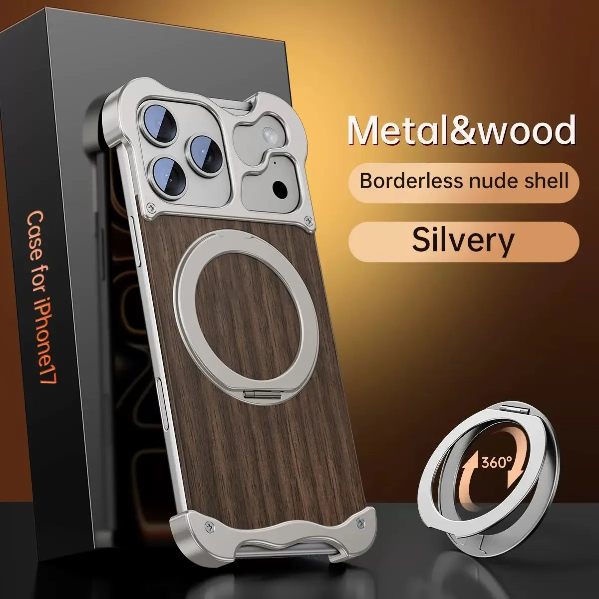 Minimalist Wood Metal Case For iPhone