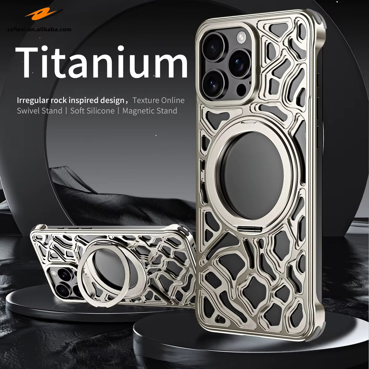 Irregular Rock Design Metal Case For iPhone