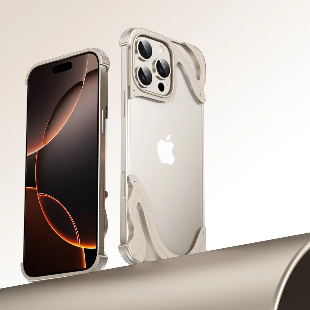 Wave Transparent Back Metal Case For iPhone