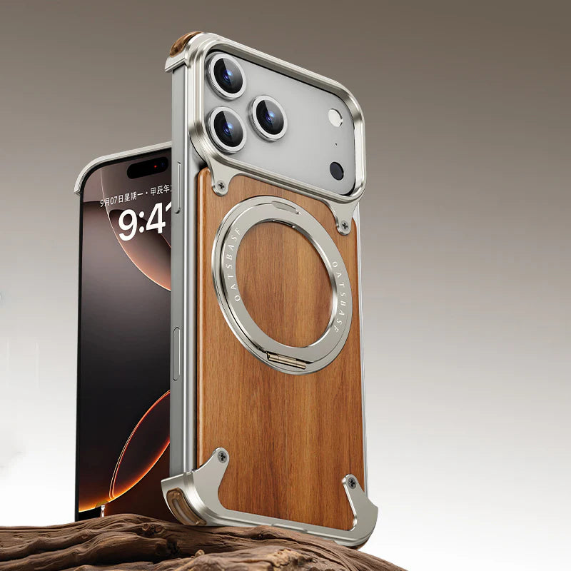 Auriglo Walnut Lens Protection - iPhone Case