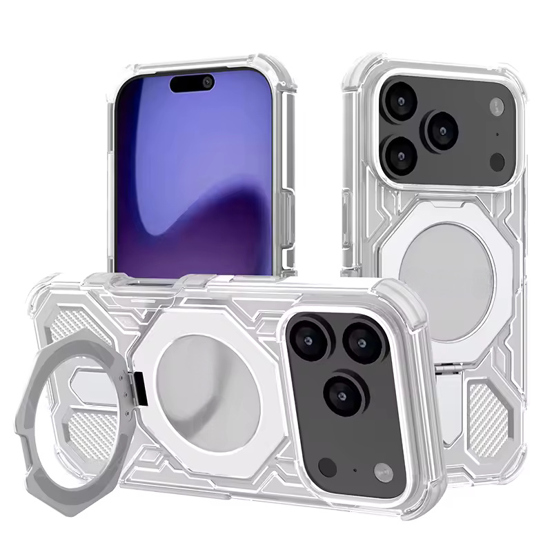 Clear Shockproof Magnetic Kickstand Case For iPhone