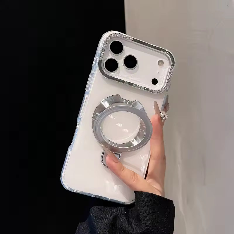 Glossy Phone Case with 360° Ring Stand for iPhone