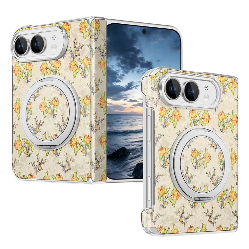 Flower Pattern Kickstand Case For iPhone Duo